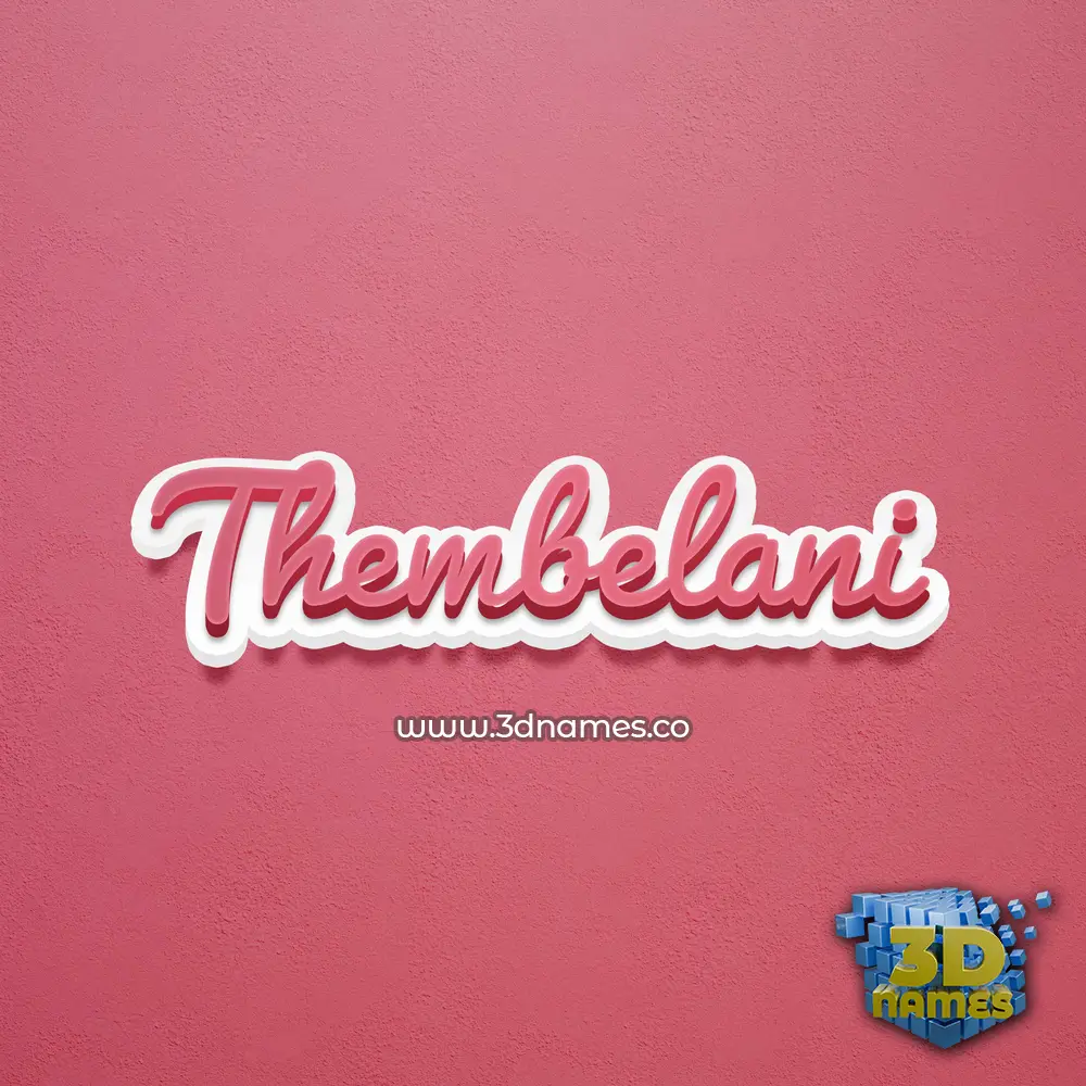 thembelani in Red Scribble style - 3D name wallpaper