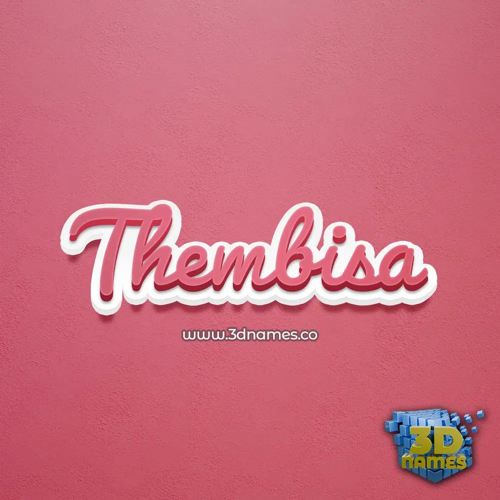 thembisa in Red Scribble style - 3D name wallpaper