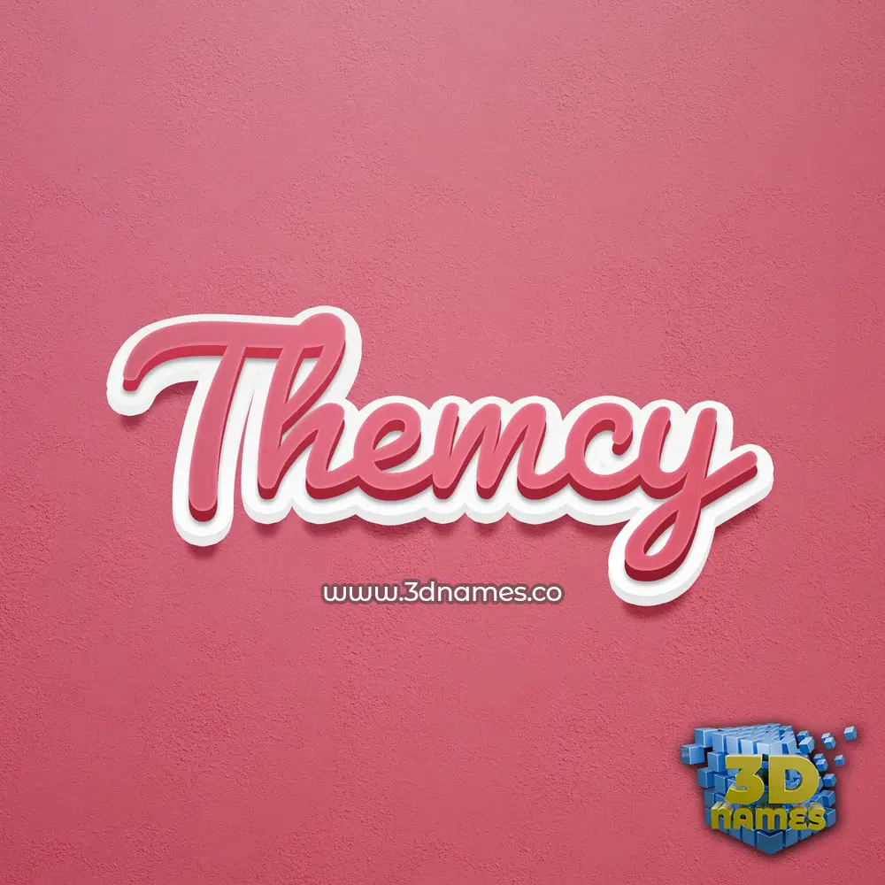 themcy in Red Scribble style - 3D name wallpaper