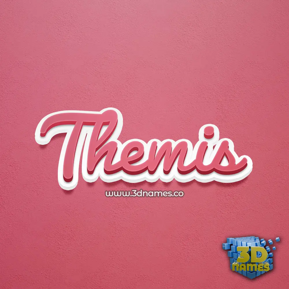 themis in Red Scribble style - 3D name wallpaper