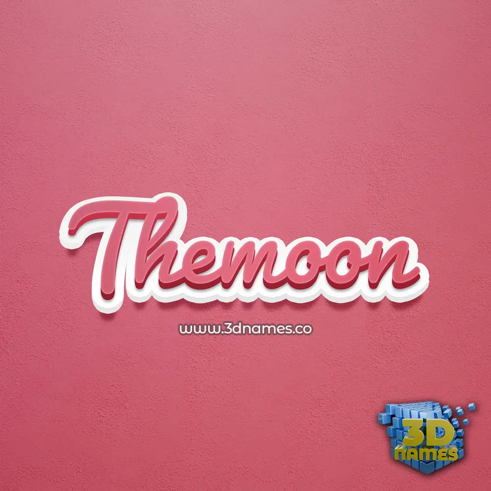 themoon in Red Scribble style - 3D name wallpaper