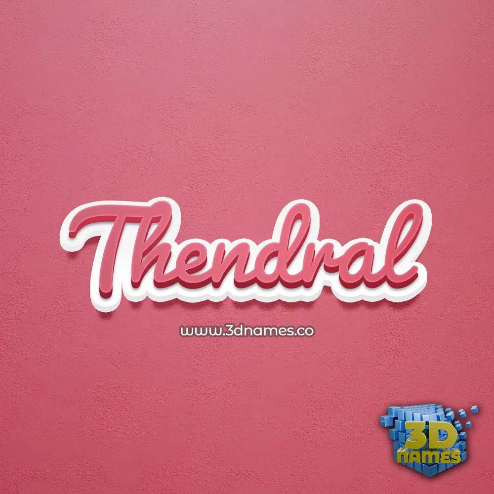 thendral in Red Scribble style - 3D name wallpaper