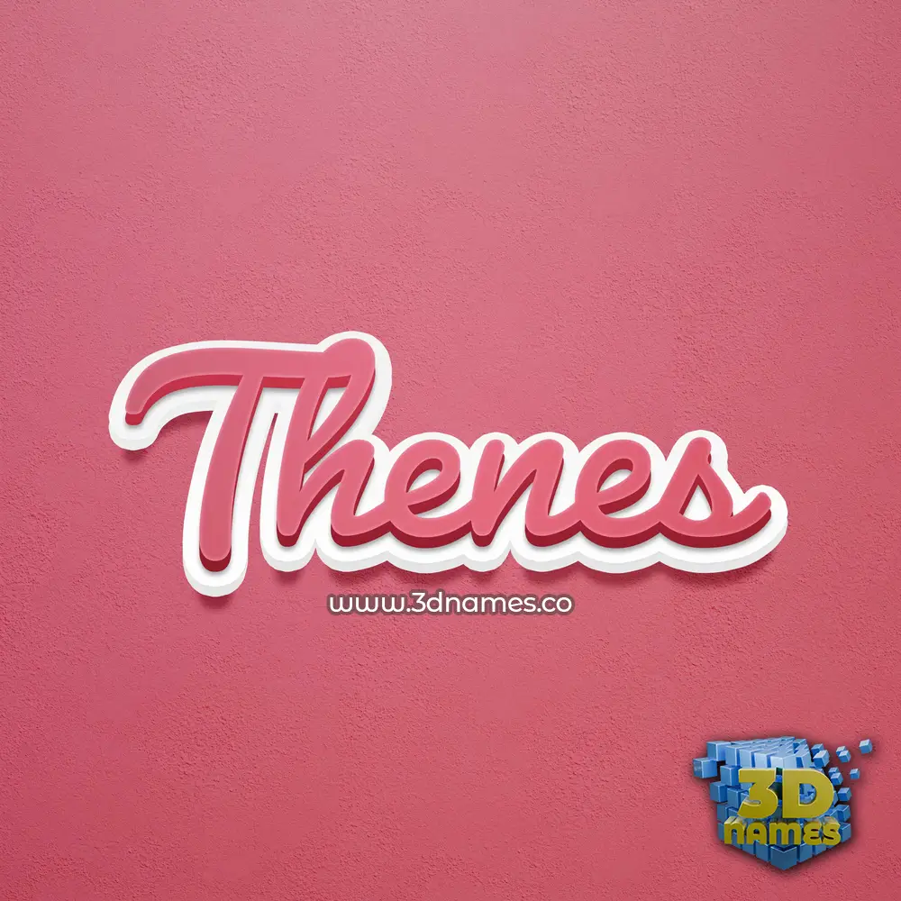 thenes in Red Scribble style - 3D name wallpaper