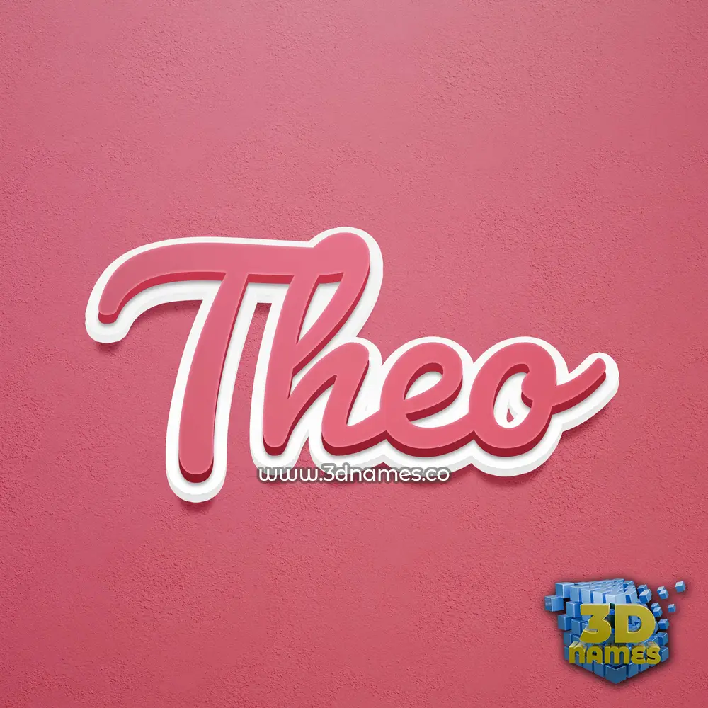 theo in Red Scribble style - 3D name wallpaper