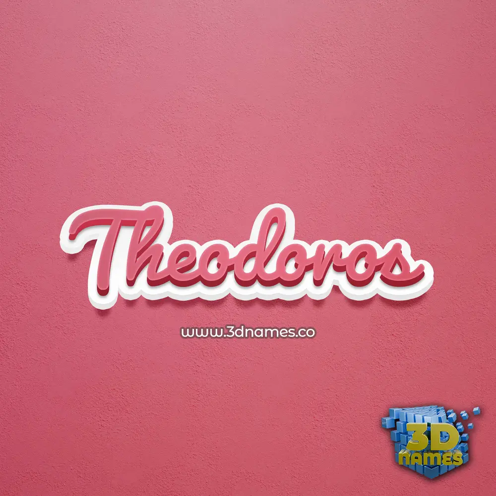 theodoros in Red Scribble style - 3D name wallpaper