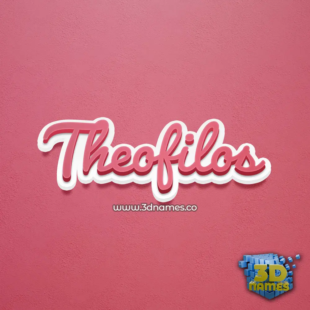 theofilos in Red Scribble style - 3D name wallpaper