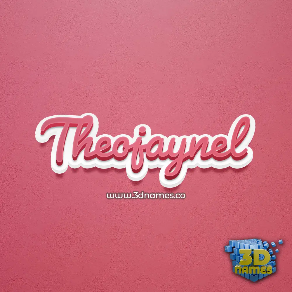 theojaynel in Red Scribble style - 3D name wallpaper