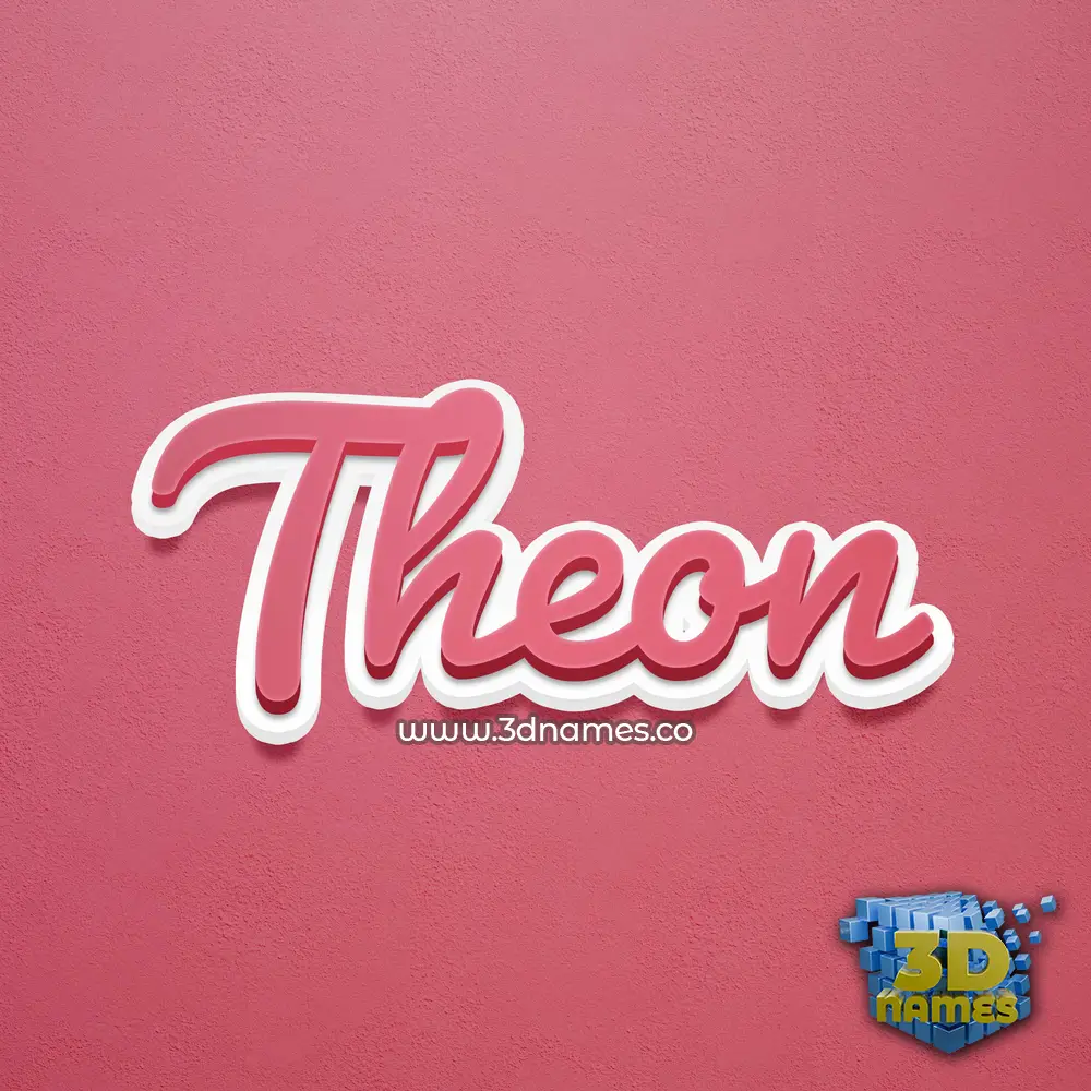 theon in Red Scribble style - 3D name wallpaper