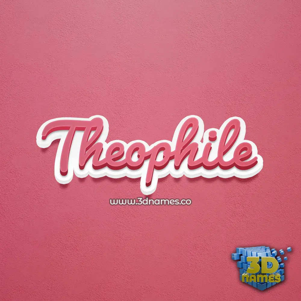 theophile in Red Scribble style - 3D name wallpaper