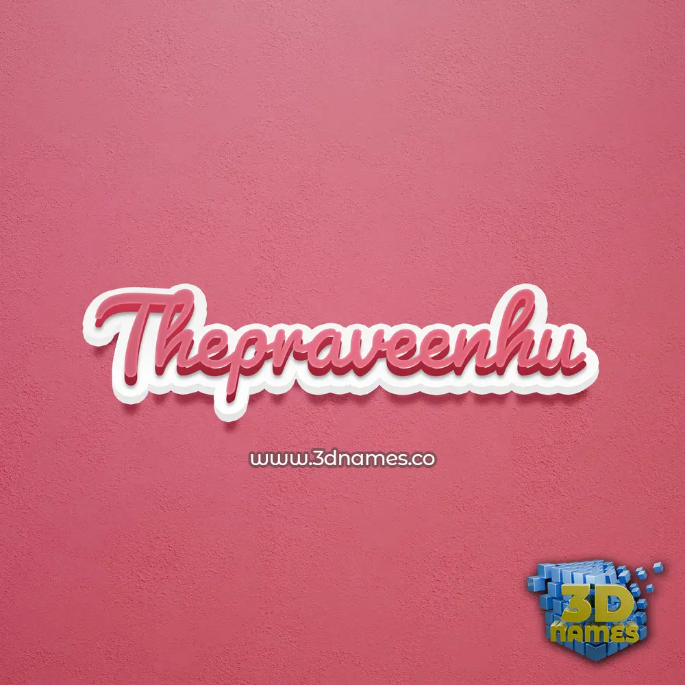 thepraveenhu in Red Scribble style - 3D name wallpaper