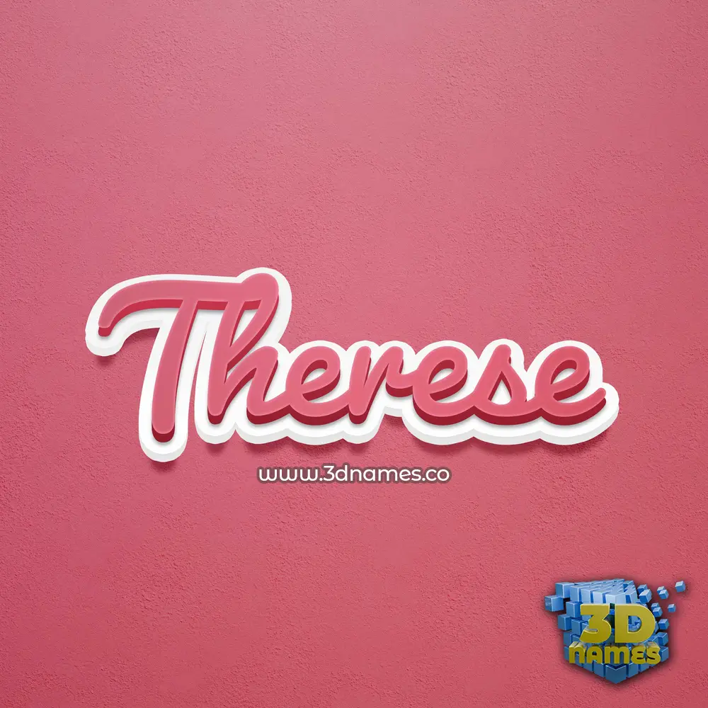 therese in Red Scribble style - 3D name wallpaper