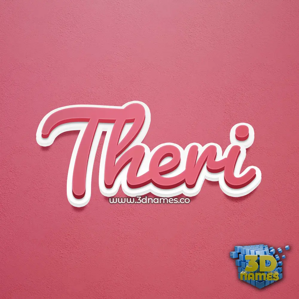 theri in Red Scribble style - 3D name wallpaper