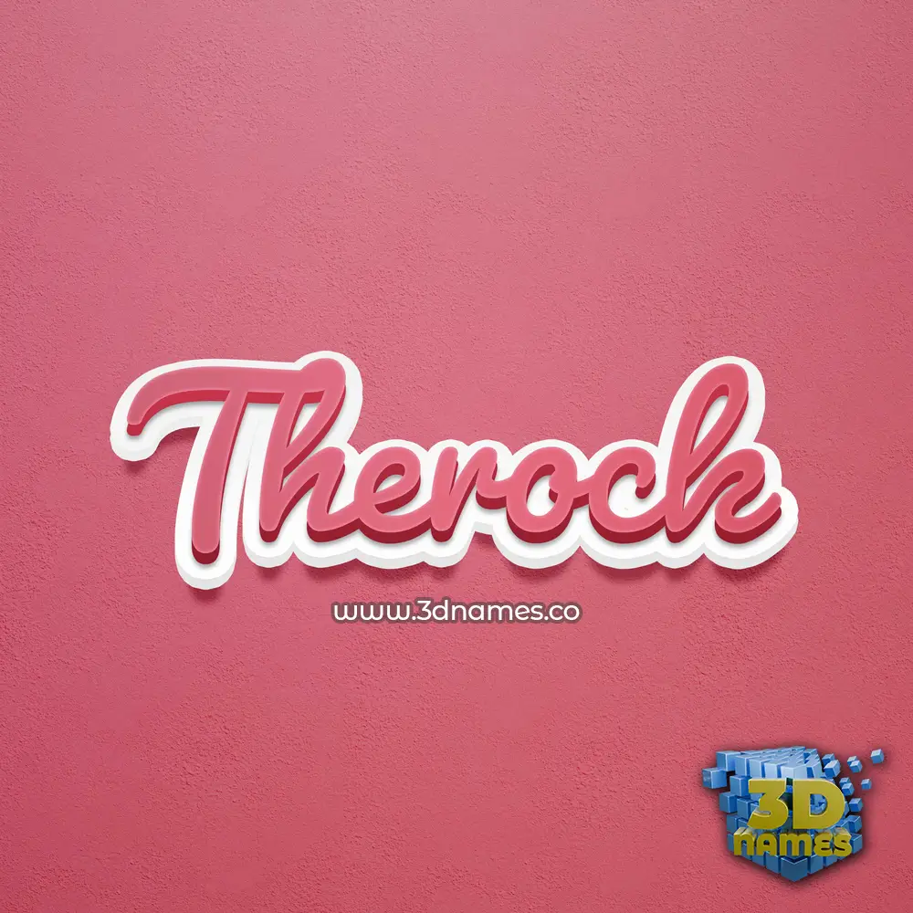 therock in Red Scribble style - 3D name wallpaper