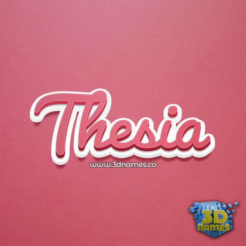 thesia in Red Scribble style - 3D name wallpaper
