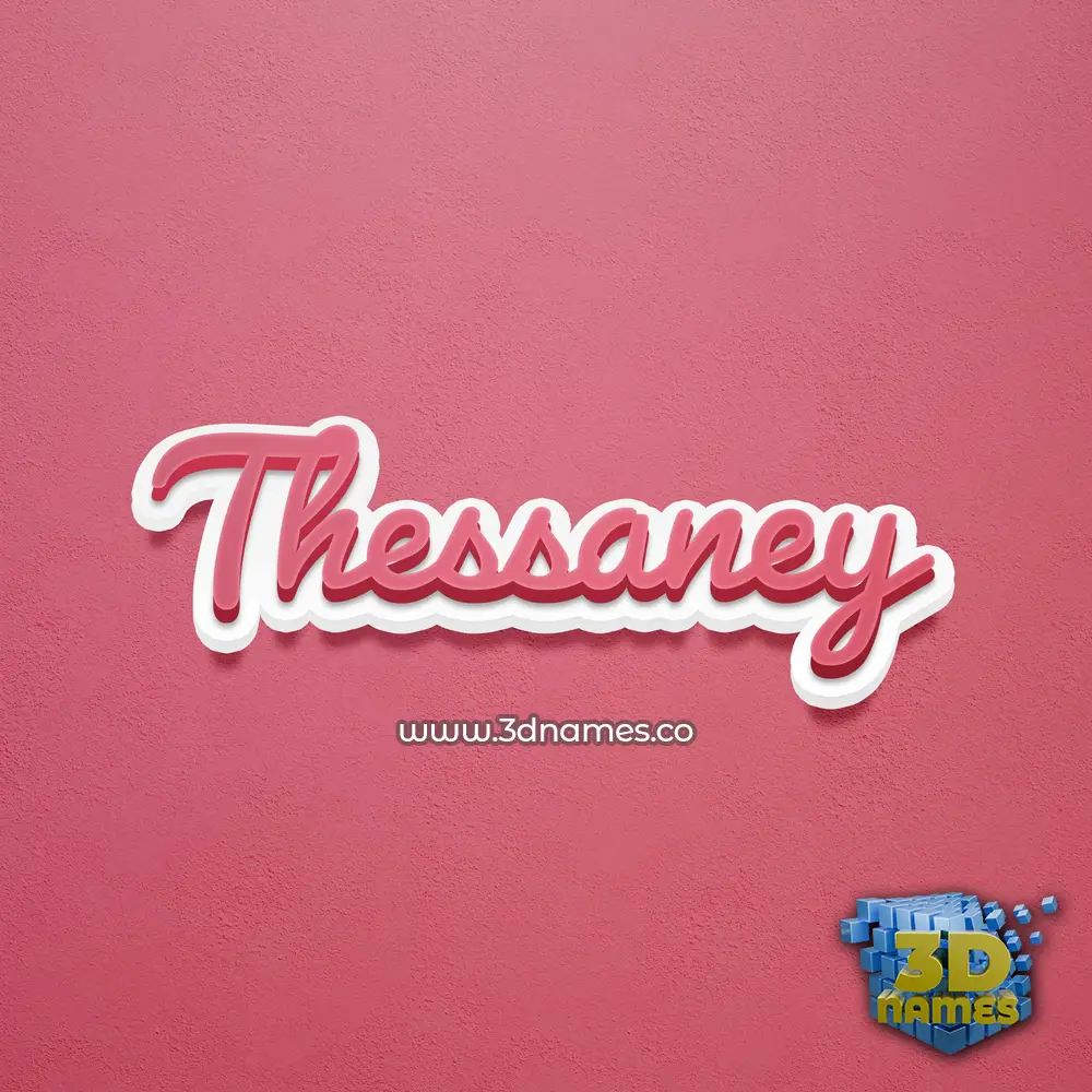 thessaney in Red Scribble style - 3D name wallpaper