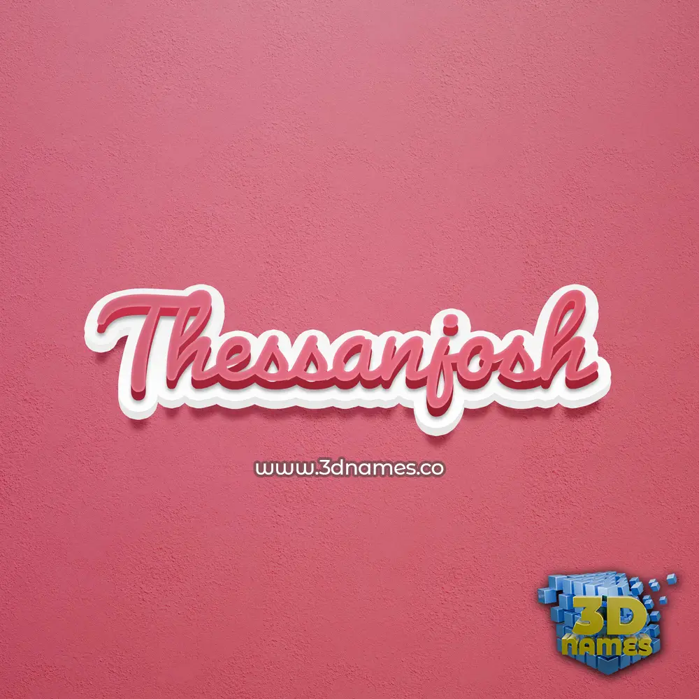 thessanjosh in Red Scribble style - 3D name wallpaper