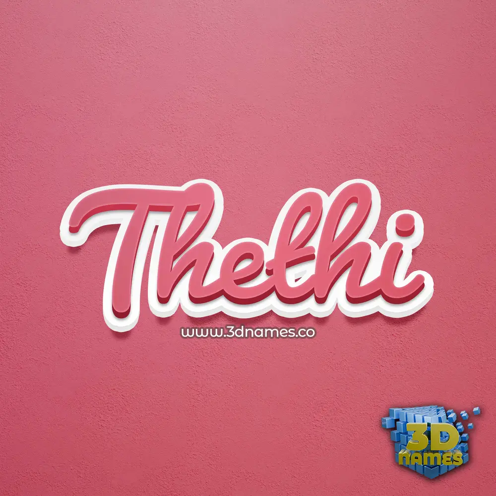 thethi in Red Scribble style - 3D name wallpaper