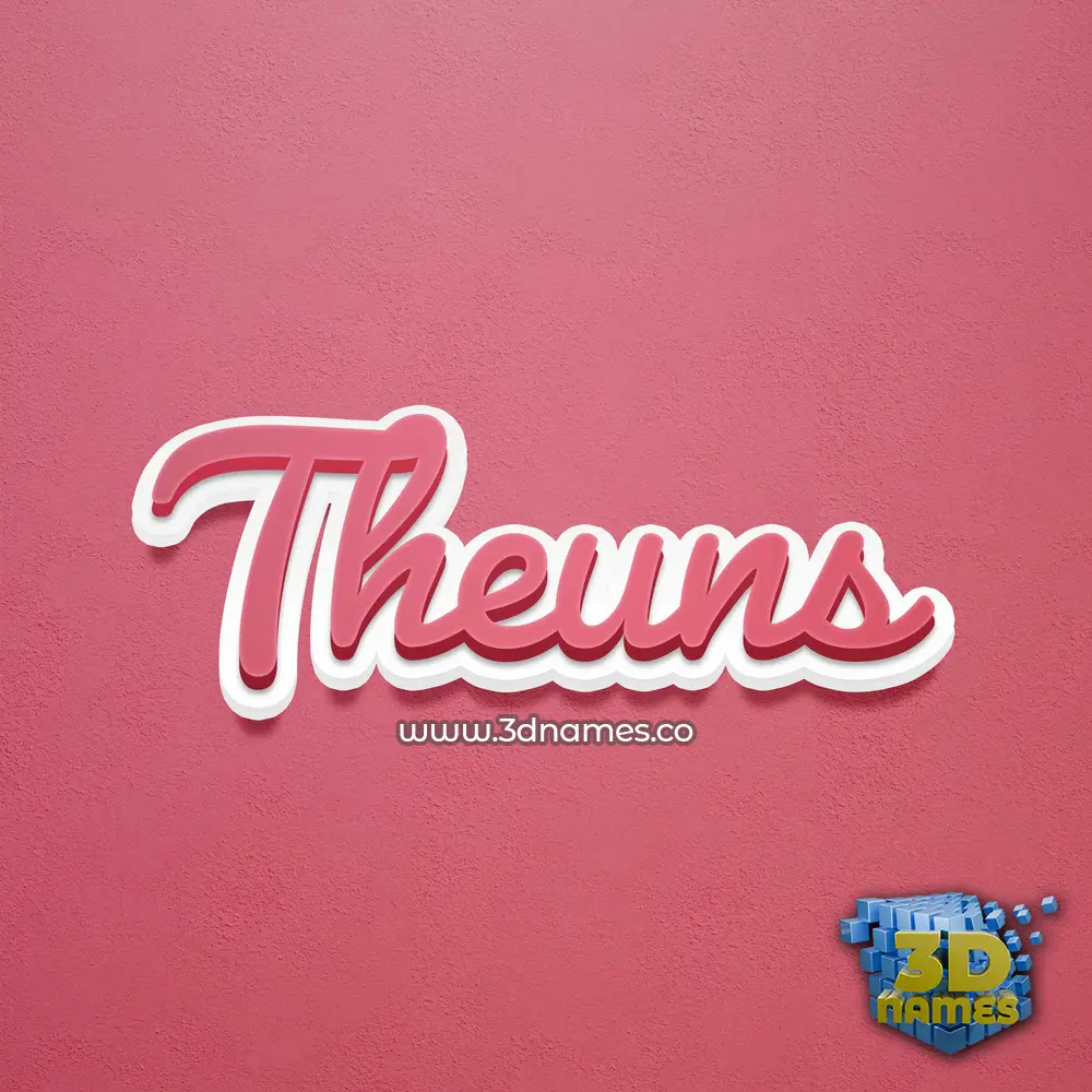 theuns in Red Scribble style - 3D name wallpaper