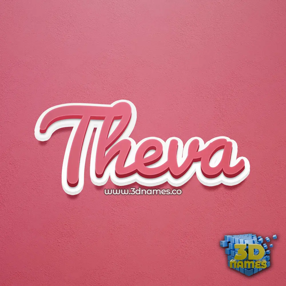 theva in Red Scribble style - 3D name wallpaper