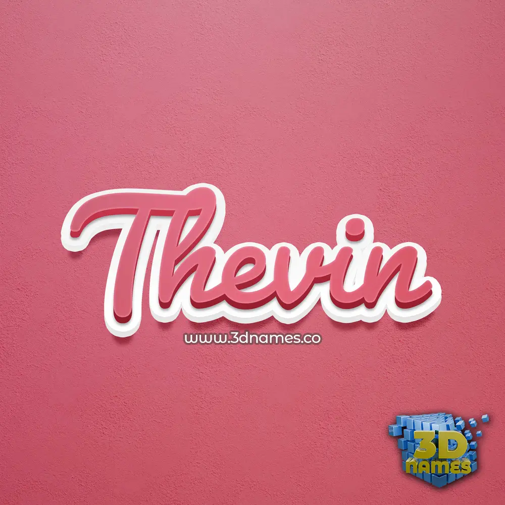 thevin in Red Scribble style - 3D name wallpaper