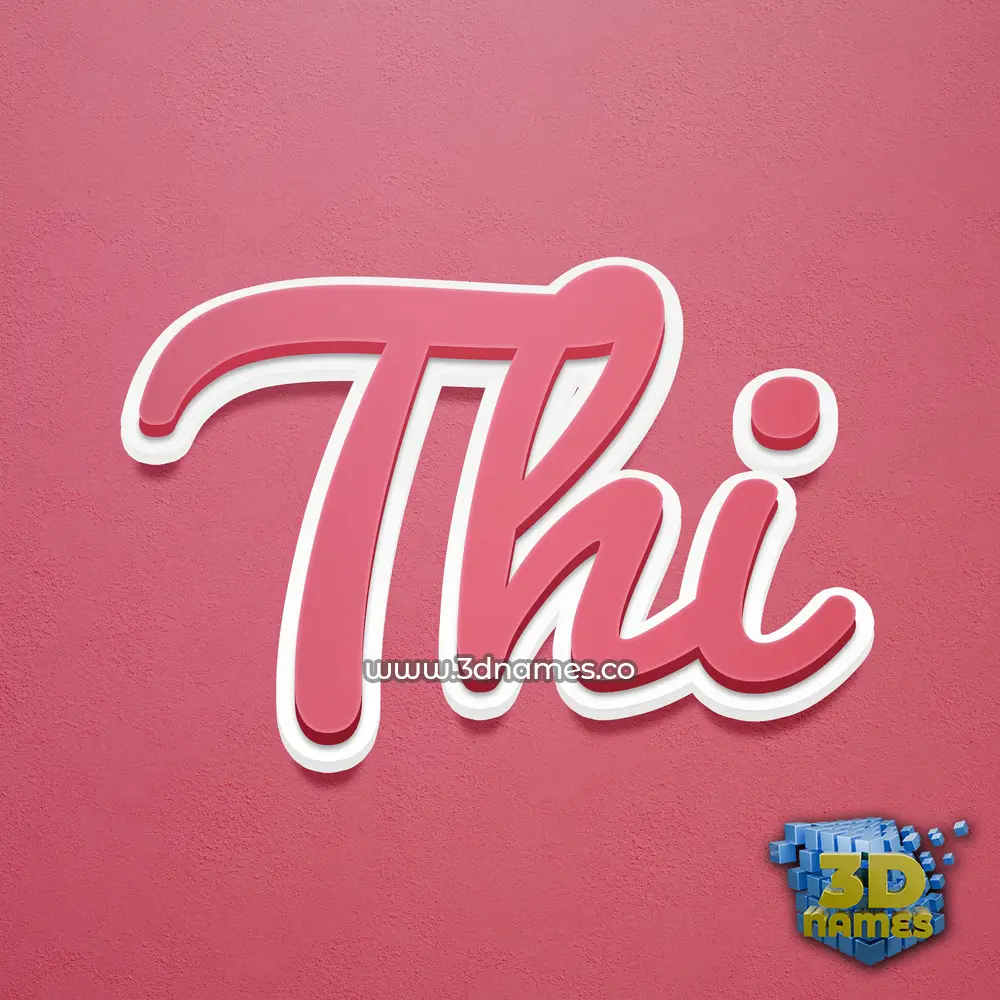 thi in Red Scribble style - 3D name wallpaper