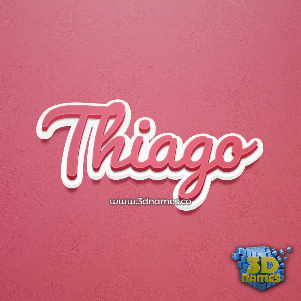 thiago in Red Scribble style - 3D name wallpaper