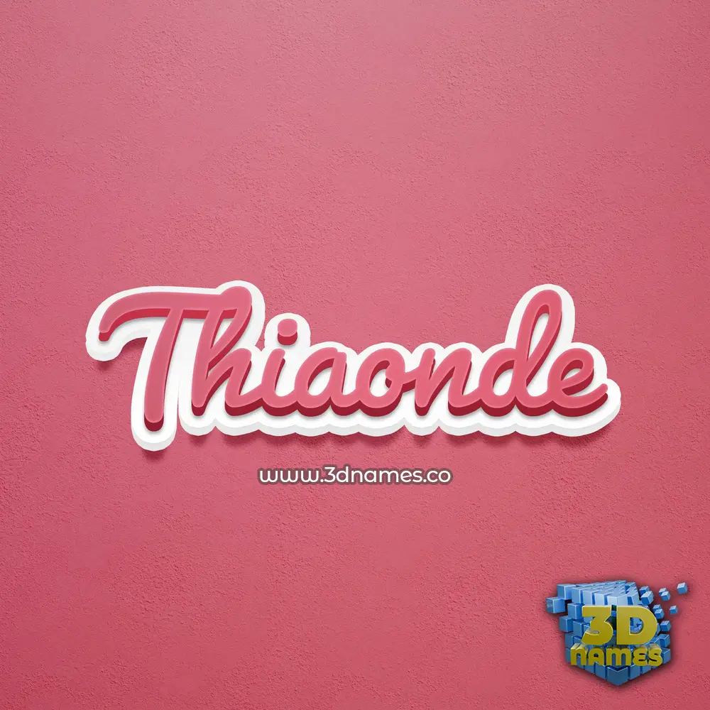thiaonde in Red Scribble style - 3D name wallpaper
