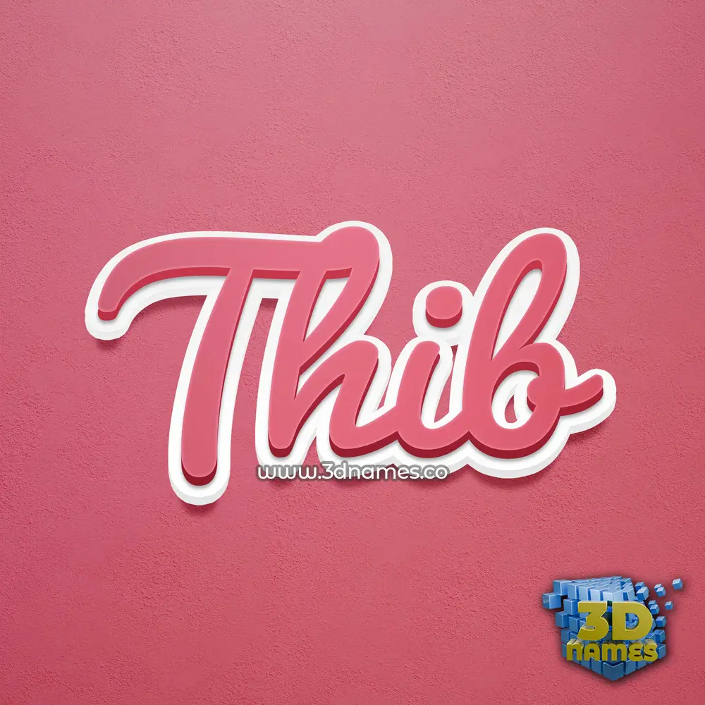 thib in Red Scribble style - 3D name wallpaper
