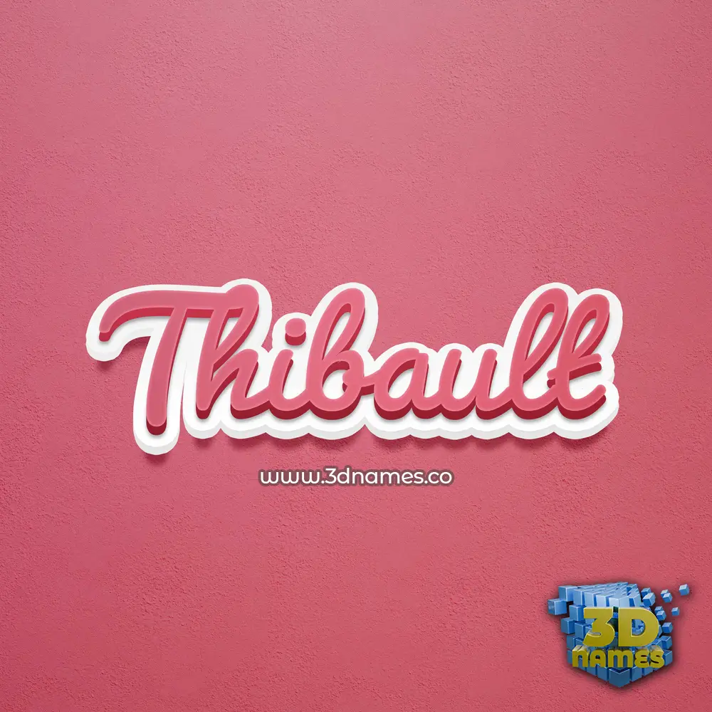 thibault in Red Scribble style - 3D name wallpaper