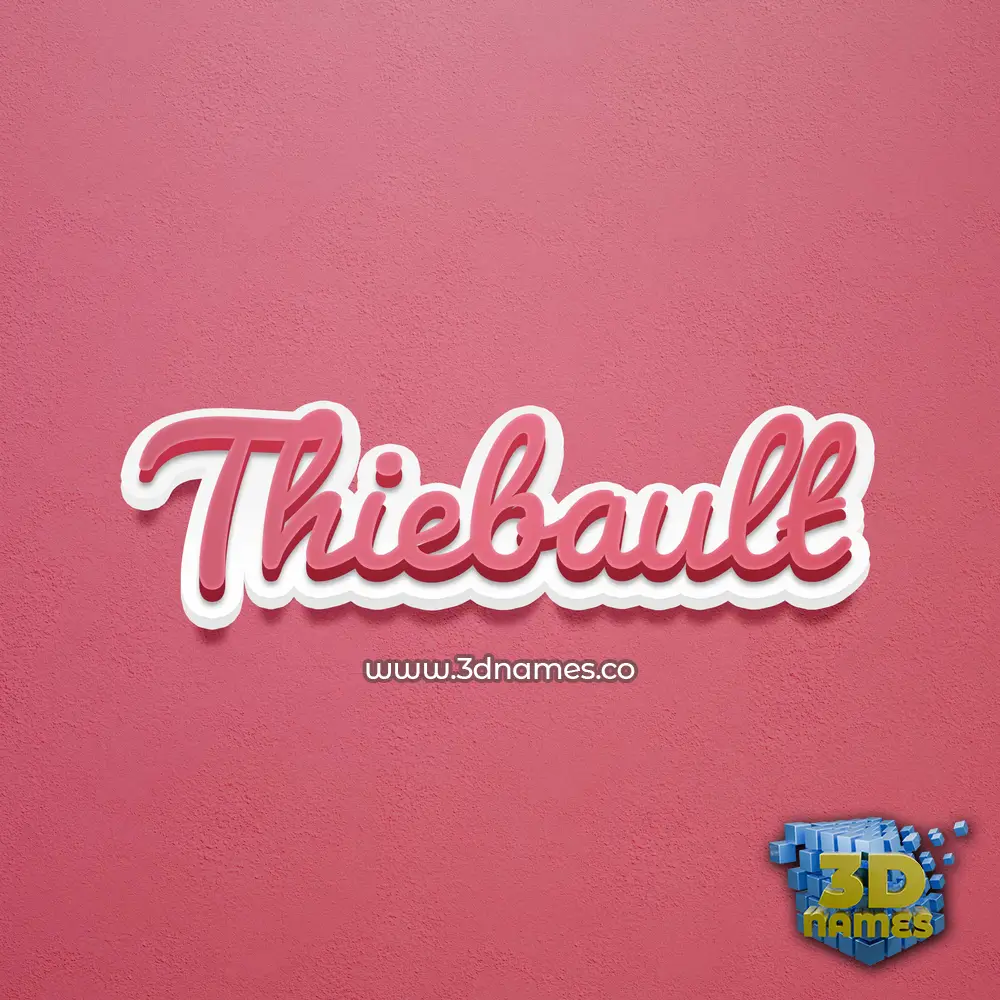 thiebault in Red Scribble style - 3D name wallpaper