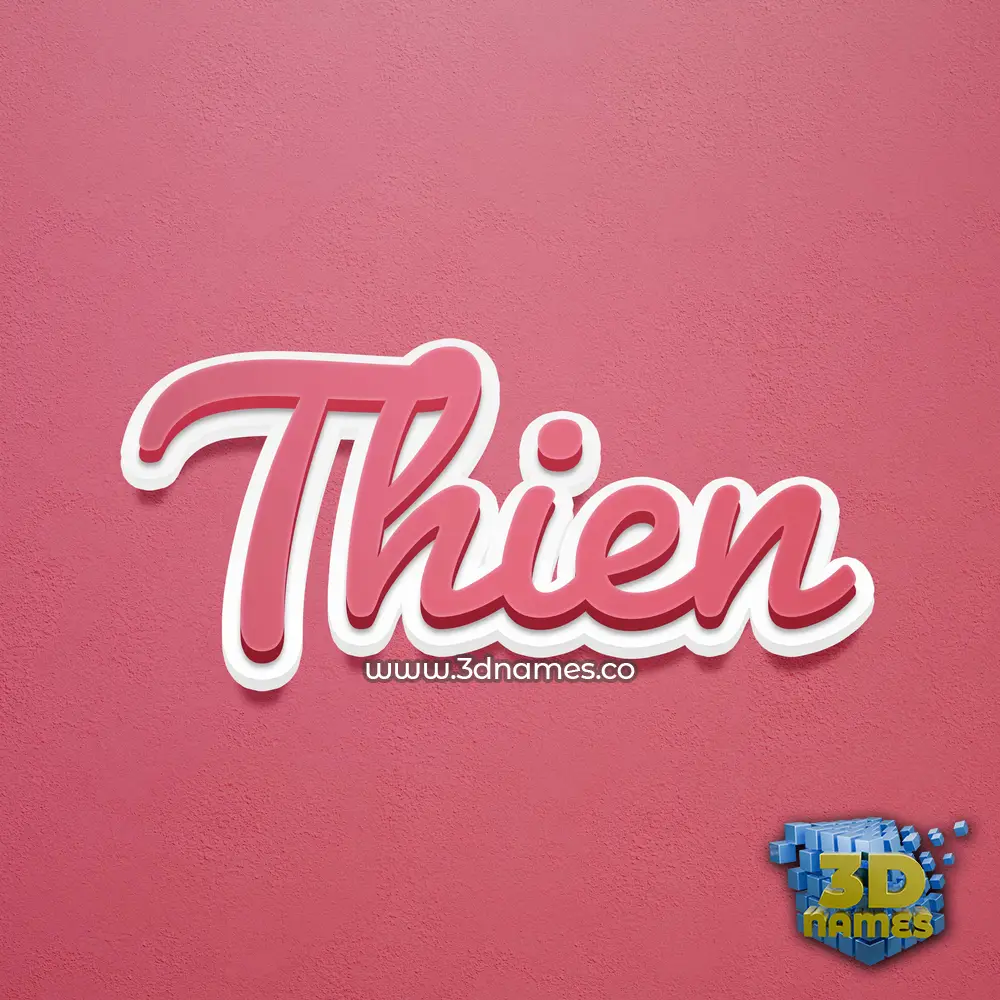 thien in Red Scribble style - 3D name wallpaper