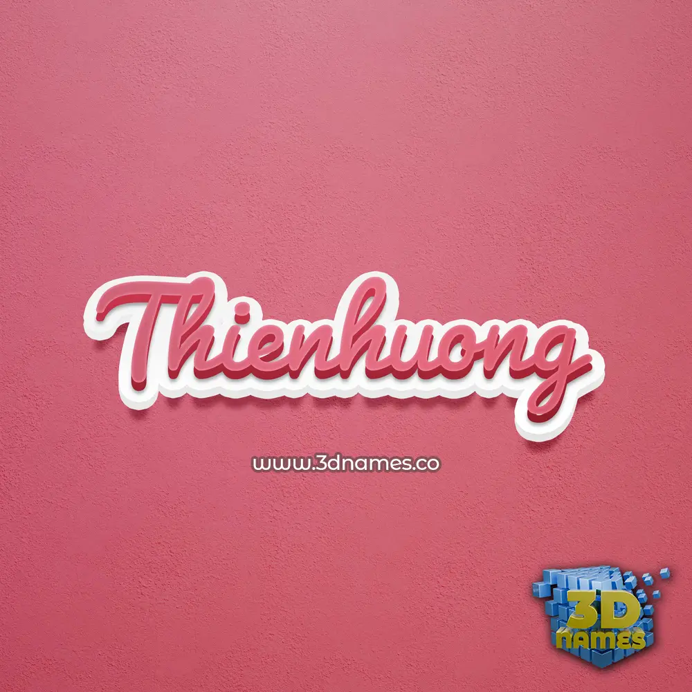 thienhuong in Red Scribble style - 3D name wallpaper