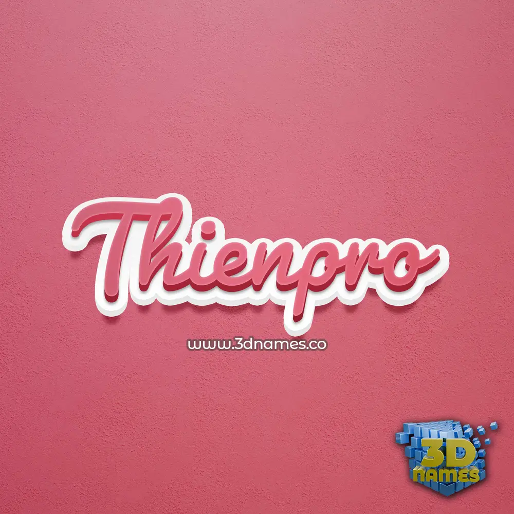 thienpro in Red Scribble style - 3D name wallpaper