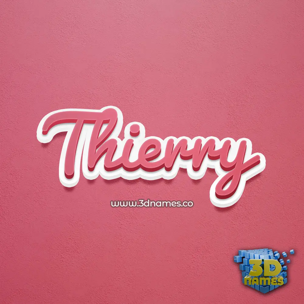 thierry in Red Scribble style - 3D name wallpaper