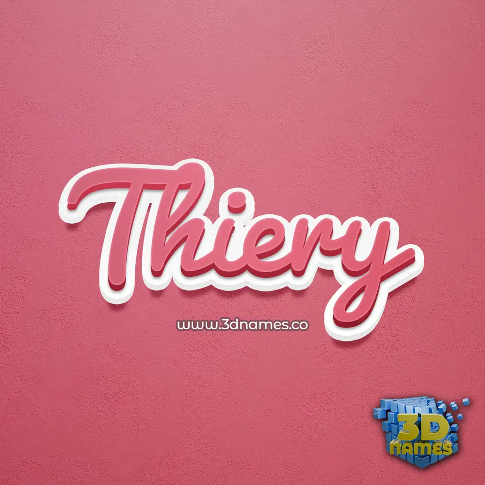 thiery in Red Scribble style - 3D name wallpaper