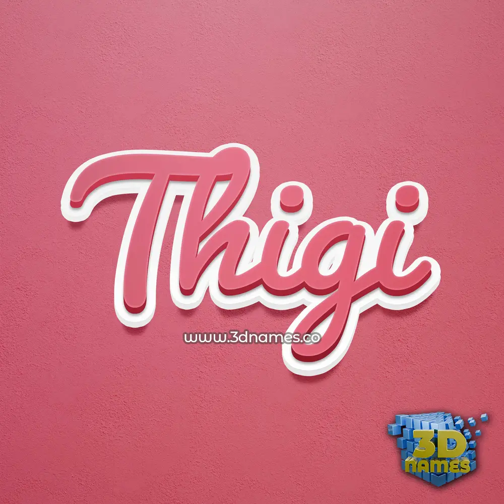 thigi in Red Scribble style - 3D name wallpaper