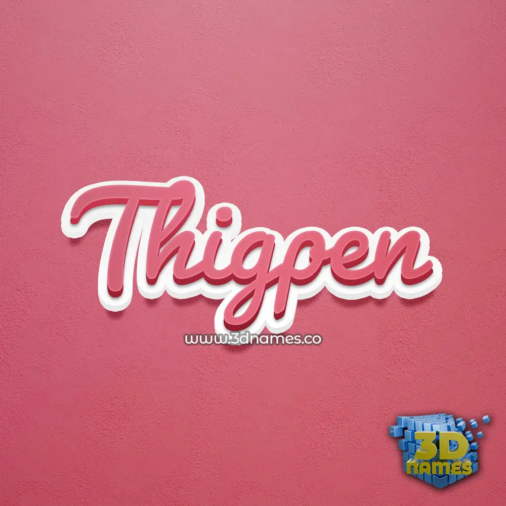thigpen in Red Scribble style - 3D name wallpaper