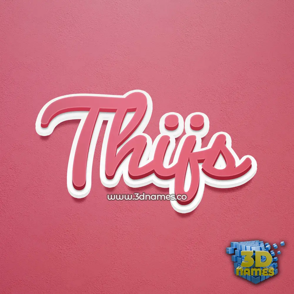 thijs in Red Scribble style - 3D name wallpaper
