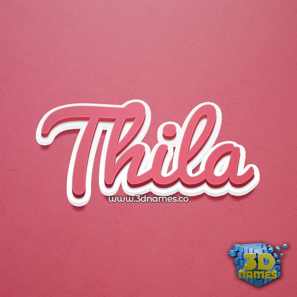 thila in Red Scribble style - 3D name wallpaper