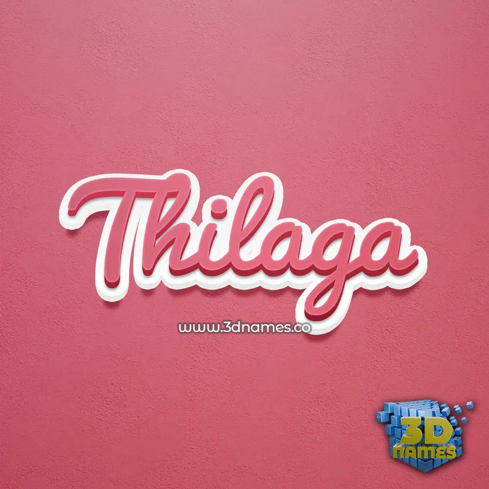 thilaga in Red Scribble style - 3D name wallpaper