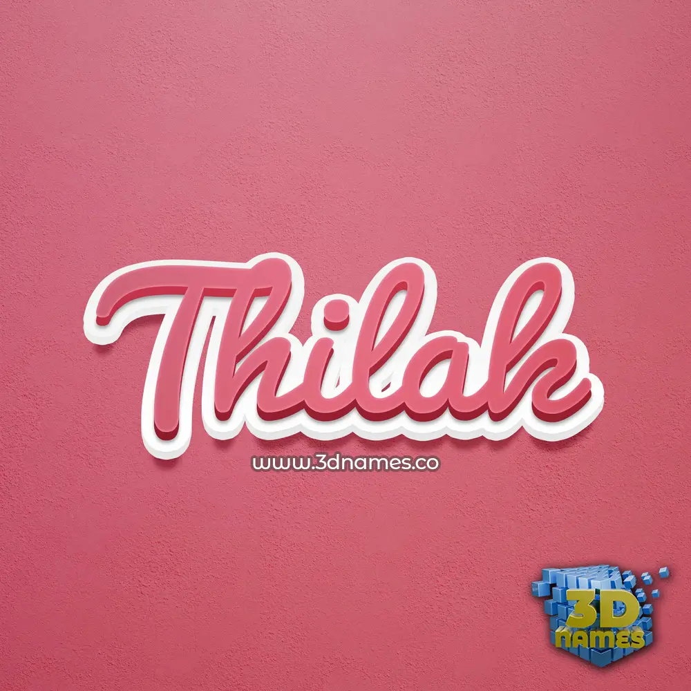 thilak in Red Scribble style - 3D name wallpaper