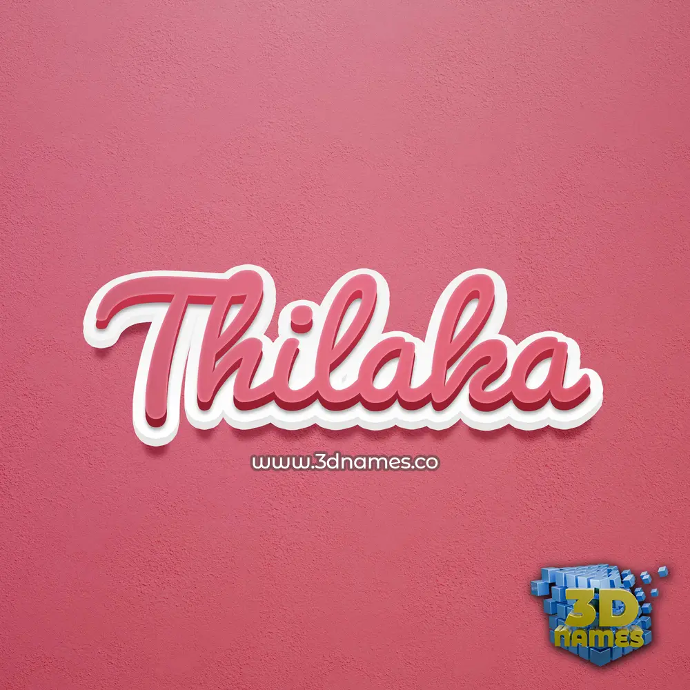 thilaka in Red Scribble style - 3D name wallpaper
