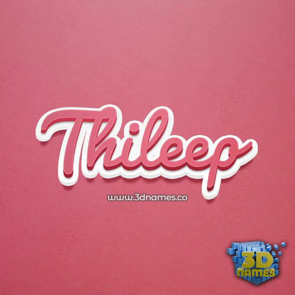 thileep in Red Scribble style - 3D name wallpaper