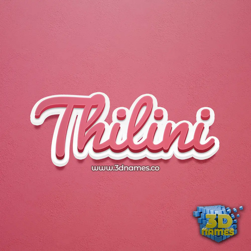 thilini in Red Scribble style - 3D name wallpaper