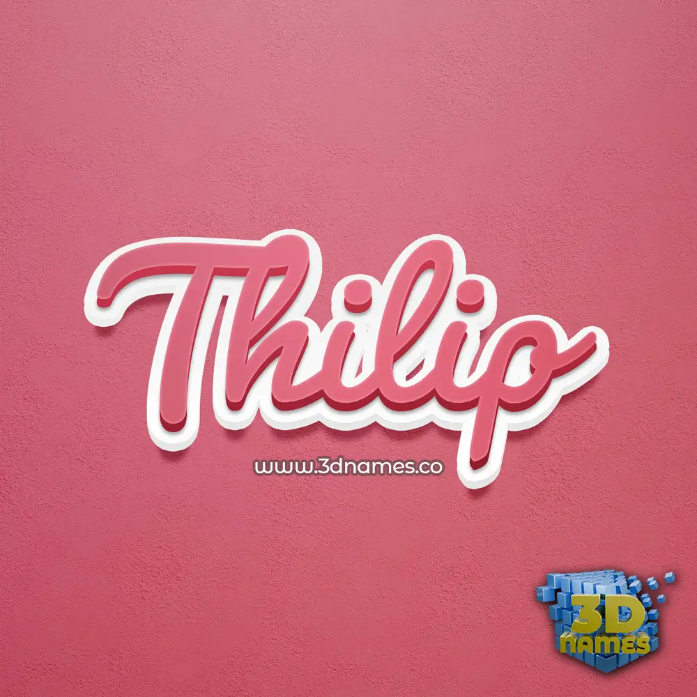 thilip in Red Scribble style - 3D name wallpaper