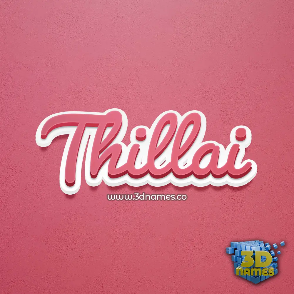 thillai in Red Scribble style - 3D name wallpaper
