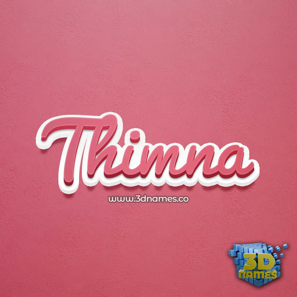 thimna in Red Scribble style - 3D name wallpaper