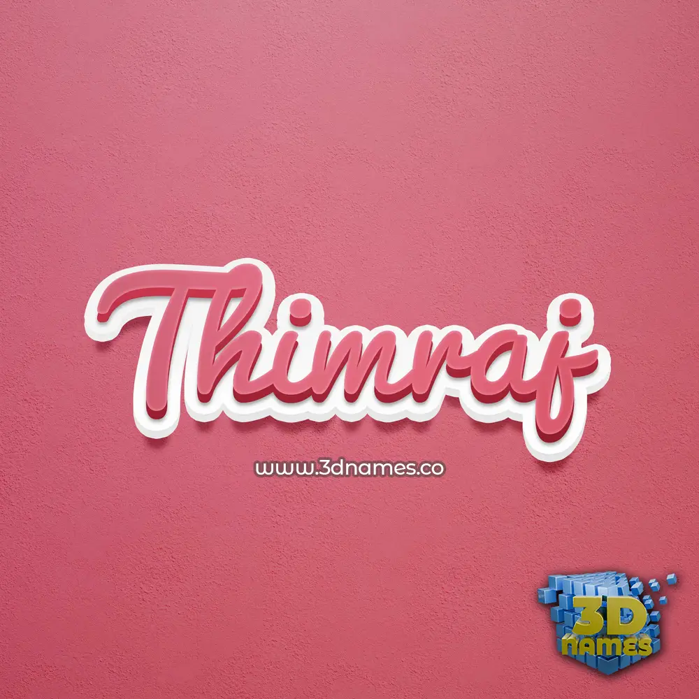 thimraj in Red Scribble style - 3D name wallpaper