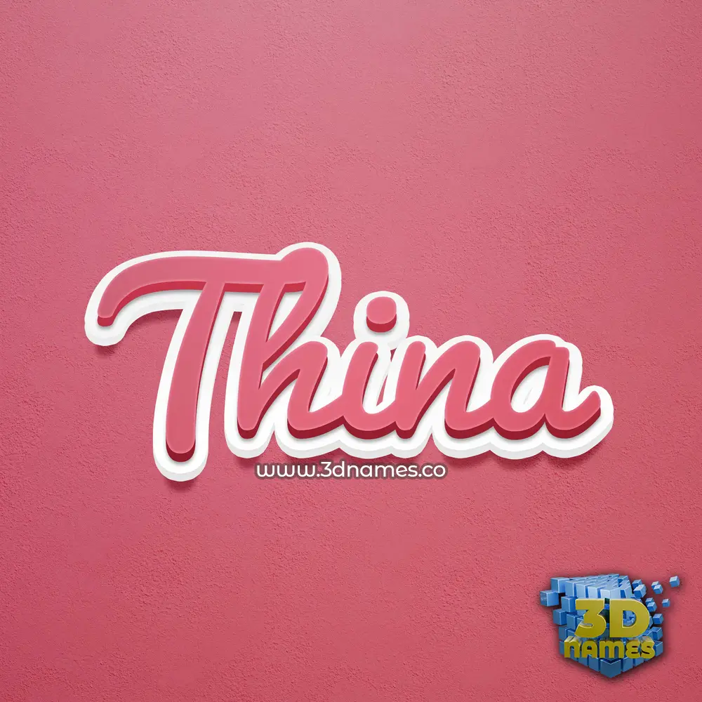 thina in Red Scribble style - 3D name wallpaper