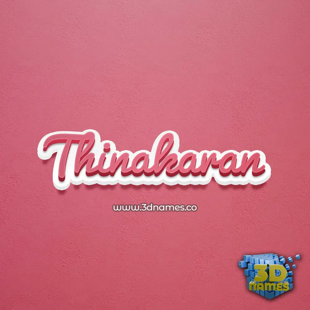 thinakaran in Red Scribble style - 3D name wallpaper